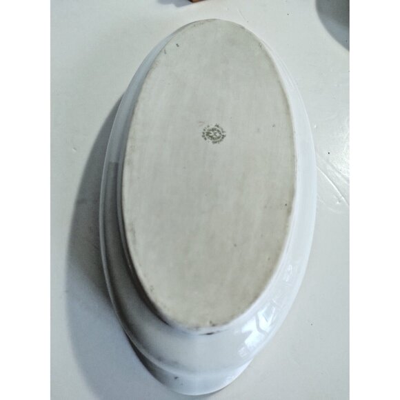 Vintage Nippon Japan Hand Painted Flowered Celery Serving Dish 9" x 4" - Picture 7 of 8